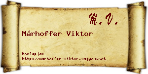 Márhoffer Viktor névjegykártya