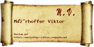 Márhoffer Viktor névjegykártya
