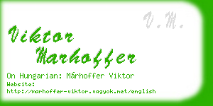 viktor marhoffer business card