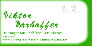 viktor marhoffer business card
